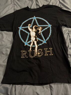 Bravado Black Rush Star Logo Tee with Blue Accent